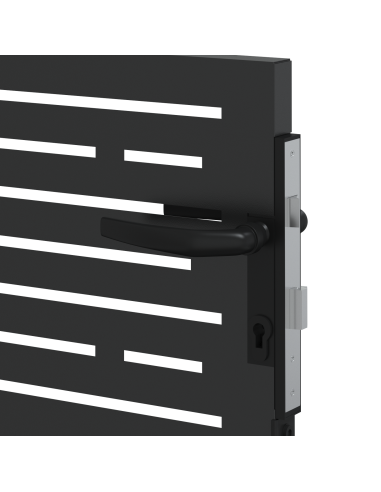 Cancello da giardino con blocco Nero 110 x 105 cm