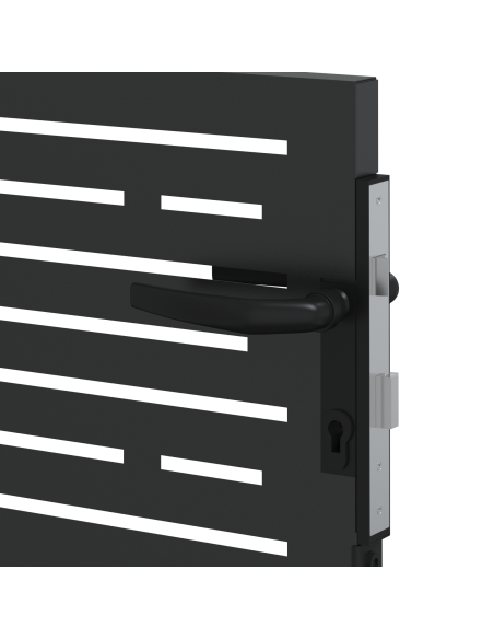 Cancello da giardino con blocco Nero 110 x 105 cm