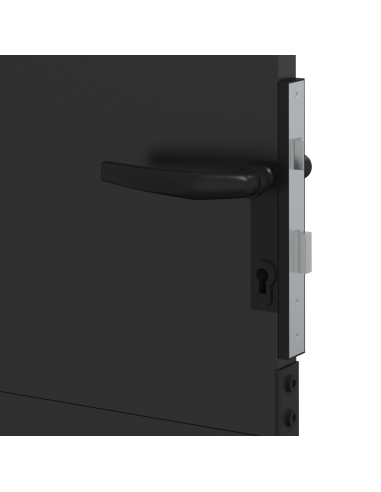 Cancello da giardino con blocco Nero 105 x 130 cm