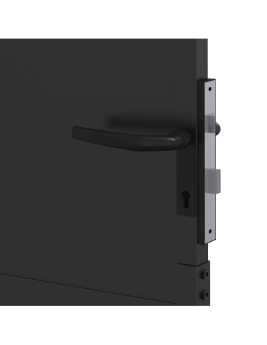 Cancello da giardino con blocco Nero 110 x 130 cm