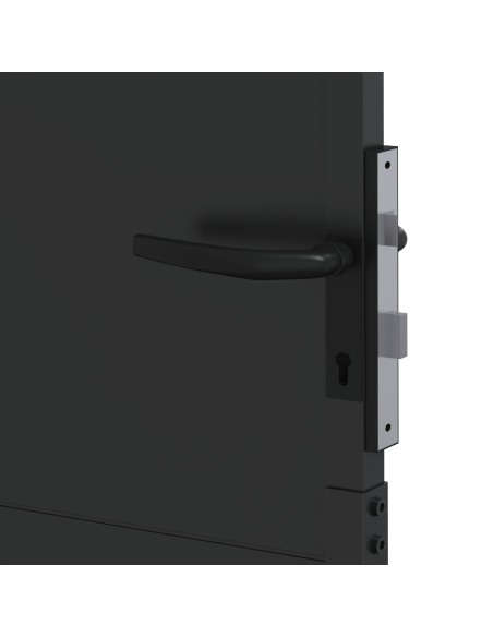 Cancello da giardino con blocco Nero 110 x 130 cm