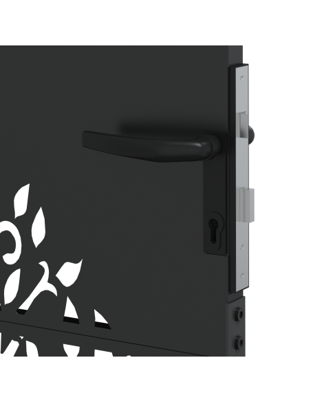 Cancello da giardino con blocco Nero 85 x 100 cm