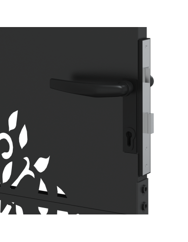 Cancello da giardino con blocco Nero 85 x 150 cm