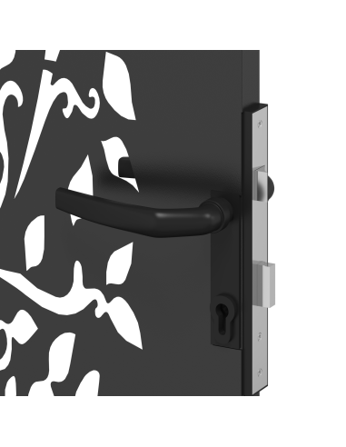 Cancello da giardino con blocco Nero 85 x 200 cm