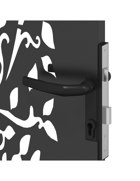 Cancello da giardino con blocco Nero 85 x 200 cm