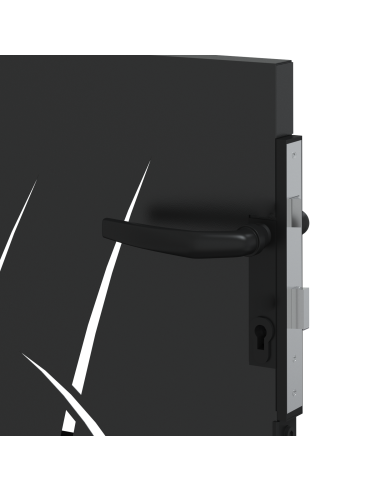 Cancello da giardino con blocco Nero 85 x 100 cm