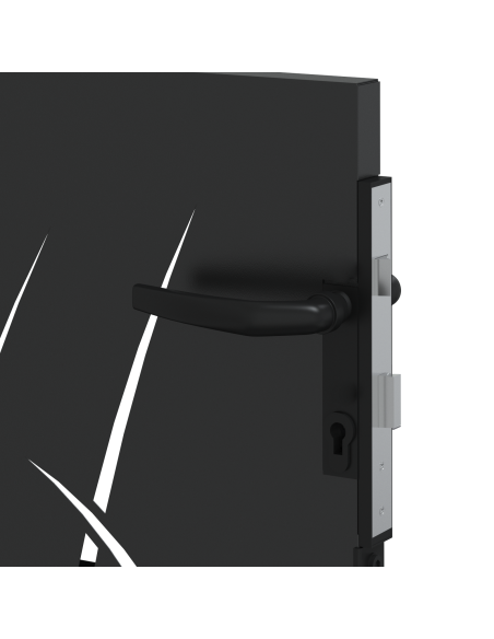 Cancello da giardino con blocco Nero 85 x 100 cm