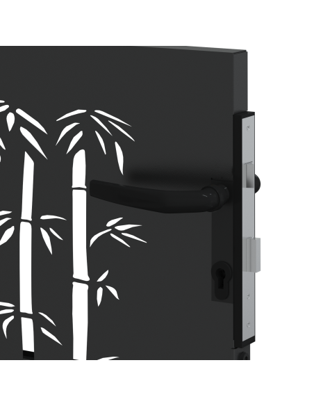 Cancello da giardino con blocco Nero 85 x 175 cm