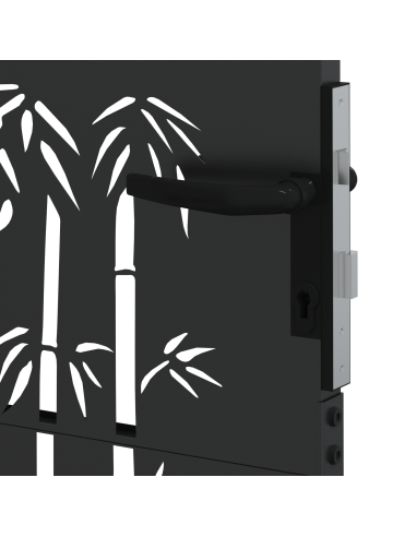 Cancello da giardino con blocco Nero 85 x 200 cm