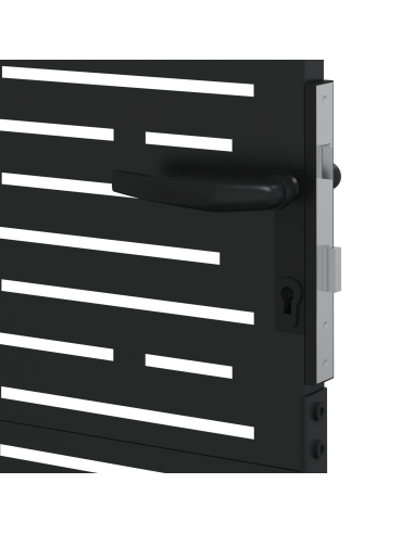 Cancello da giardino con blocco Nero 85 x 150 cm