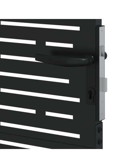 Cancello da giardino con blocco Nero 85 x 200 cm