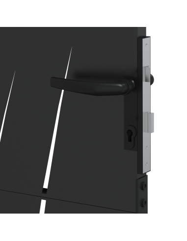 Cancello da giardino con blocco Nero 100 x 125 cm