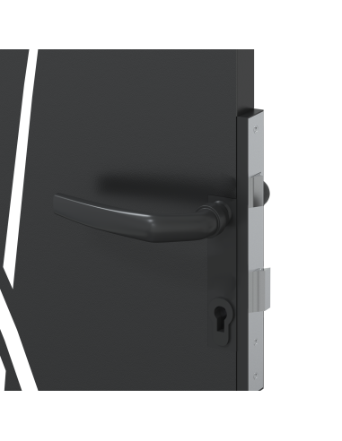 Cancello da giardino con blocco Nero 110 x 180 cm