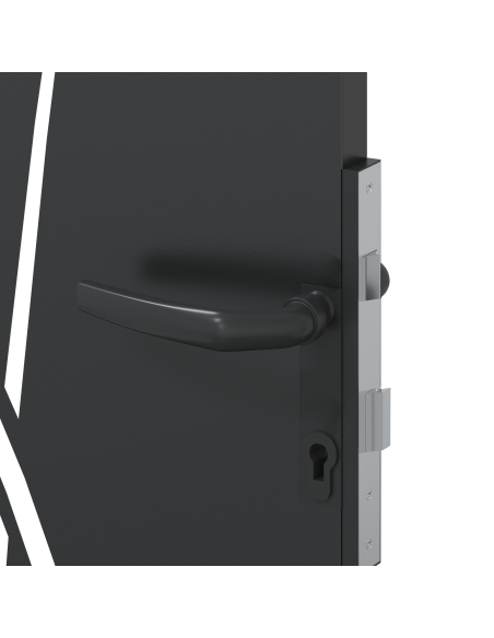 Cancello da giardino con blocco Nero 110 x 180 cm