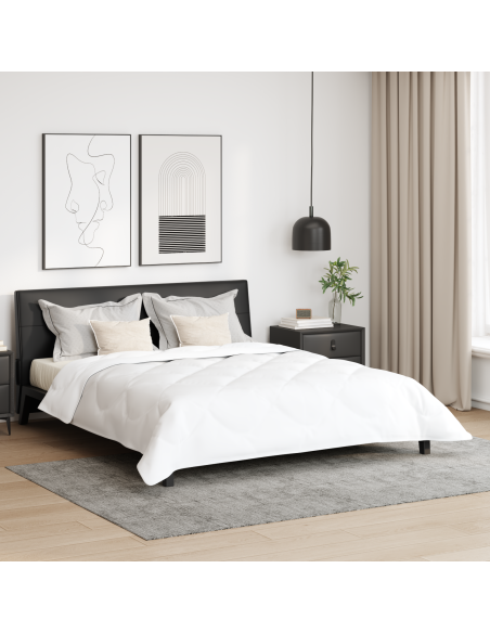 Piumone con Cuscini 3 pcs Bianco Microfibra e Piuma d'Oca