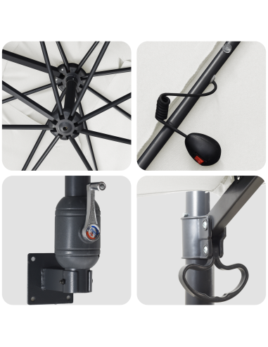 Ombrello da giardino Sabbia 248,5 x 247,5 x 160 cm