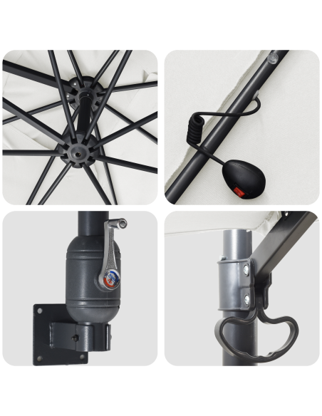 Ombrello da giardino Sabbia 248,5 x 247,5 x 160 cm