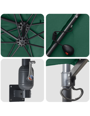 Ombrello da giardino Verde 248,5 x 247,5 x 160 cm