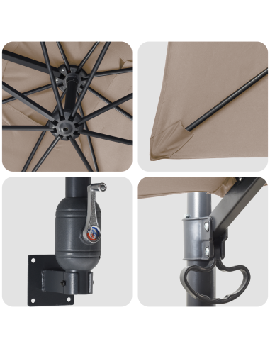 Ombrello da giardino Talpa 248,5 x 247,5 x 160 cm