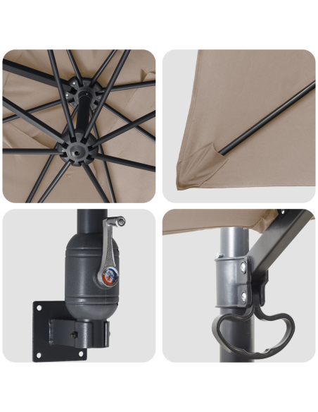 Ombrello da giardino Talpa 248,5 x 247,5 x 160 cm