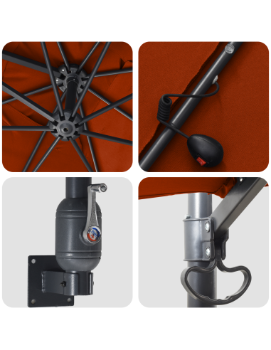 Ombrello da giardino Terracotta 248,5 x 247,5 x 160 cm