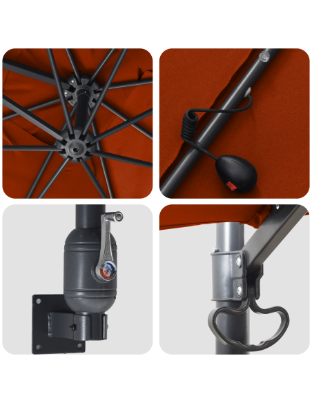 Ombrello da giardino Terracotta 248,5 x 247,5 x 160 cm