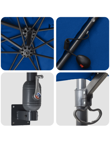 Ombrello da giardino Azzurro 248,5 x 247,5 x 160 cm