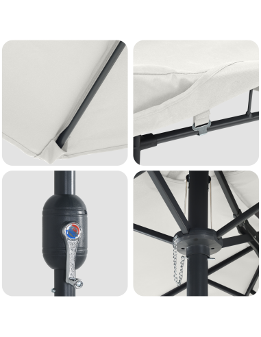 Ombrello da giardino Sabbia 385 x 209 x 244 cm