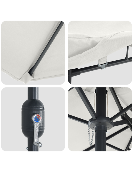 Ombrello da giardino Sabbia 385 x 209 x 244 cm