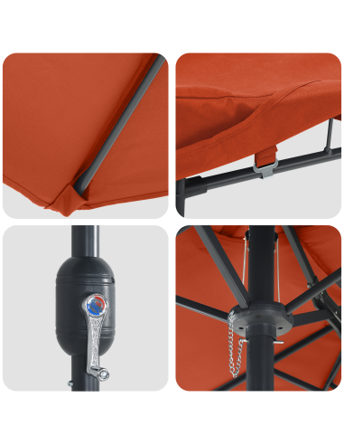 Ombrello da giardino Terracotta 385 x 209 x 244 cm