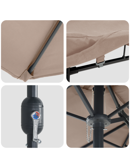 Ombrello da giardino Talpa 385 x 209 x 244 cm Poliestere