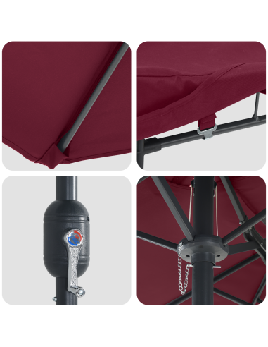 Ombrello da giardino Rosso Bordeaux 385 x 209 x 244 cm
