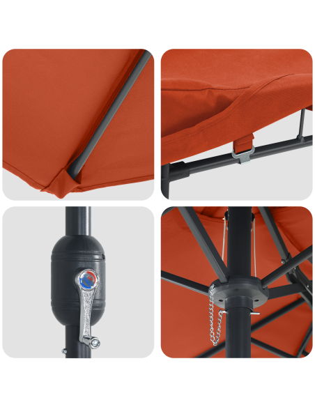 Ombrello da giardino Terracotta 385 x 209 x 244 cm Poliestere