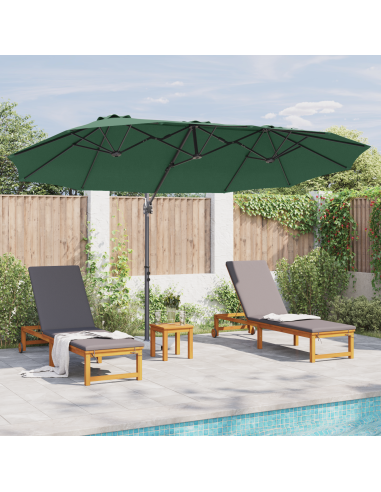 Ombrellone Verde 372 x 198 x 243 cm Poliestere e Alluminio