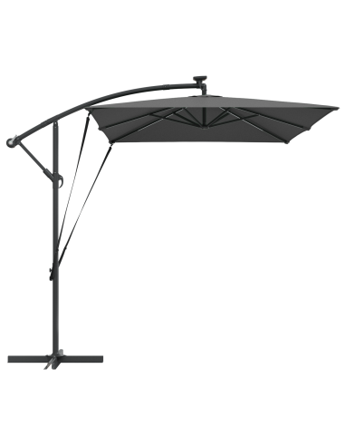 Ombrellone Antracite 294 x 200 x 270 cm Poliestere e Alluminio