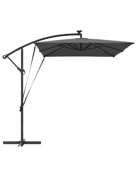 Ombrellone Antracite 294 x 200 x 270 cm Poliestere e Alluminio