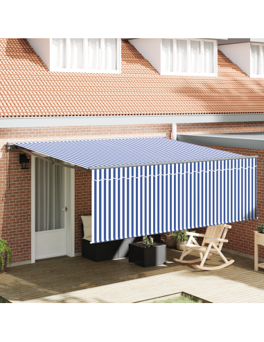 Tenda Retrattile Blu e Bianco 400 × 300 cm