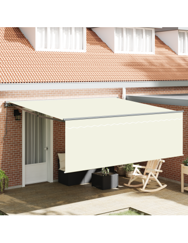 Tenda Retrattile Crema 400 × 300 cm Poliestere e Alluminio