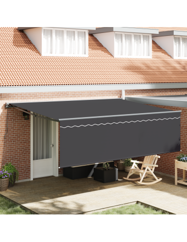 Tenda Retrattile Antracite 450 × 300 cm Poliestere e Alluminio