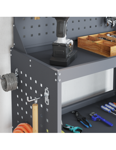 Carrello per Attrezzi con ruota Antracite 65 x 35 x 111 cm