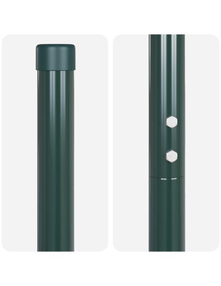 Palo della recinzione 12 pcs Verde Acciaio Verniciato a Polvere