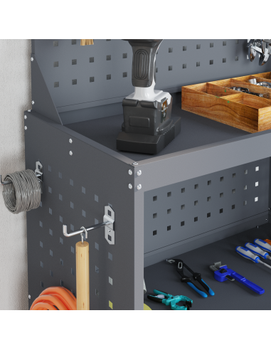 Carrello per Attrezzi con ruota Antracite 65 x 35 x 111 cm