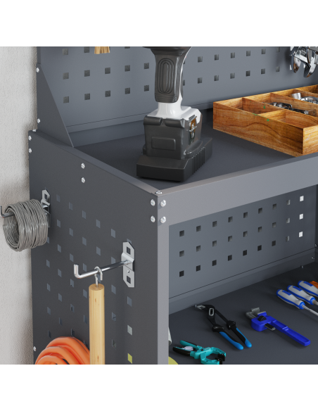 Carrello per Attrezzi con ruota Antracite 65 x 35 x 111 cm