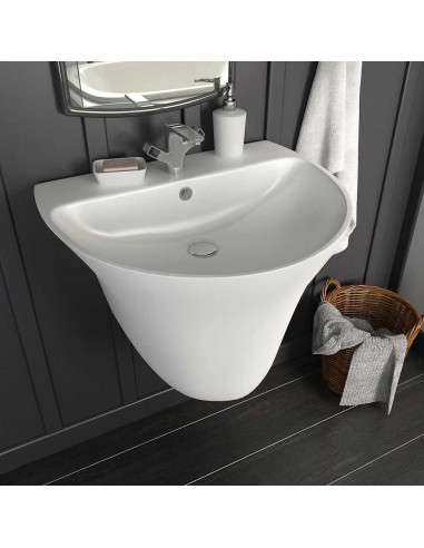 Lavabo Bianco 56 x 48 x 42 cm Ceramica Smaltata