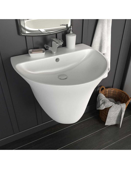 Lavabo Bianco 56 x 48 x 42 cm Ceramica Smaltata