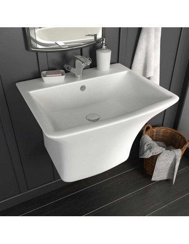 Lavabo Bianco 53 x 44 x 37 cm Ceramica Smaltata