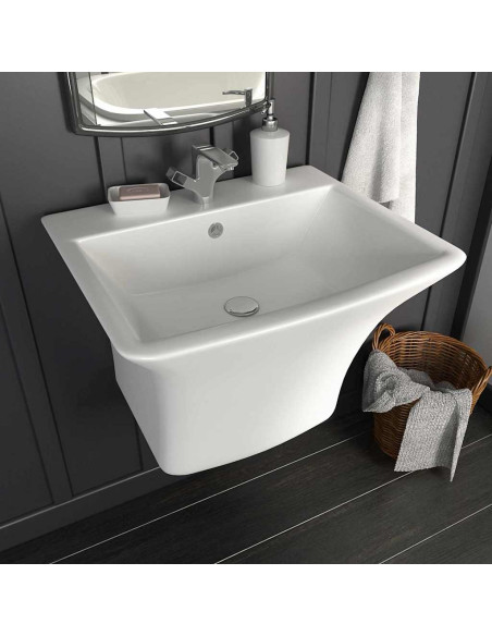 Lavabo Bianco 53 x 44 x 37 cm Ceramica Smaltata