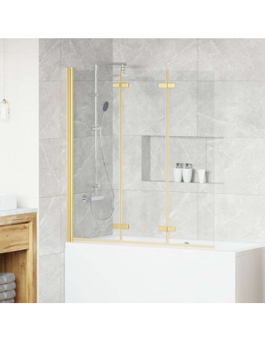 Involucro Doccia Oro 130 x 138 cm Vetro ESG e Alluminio