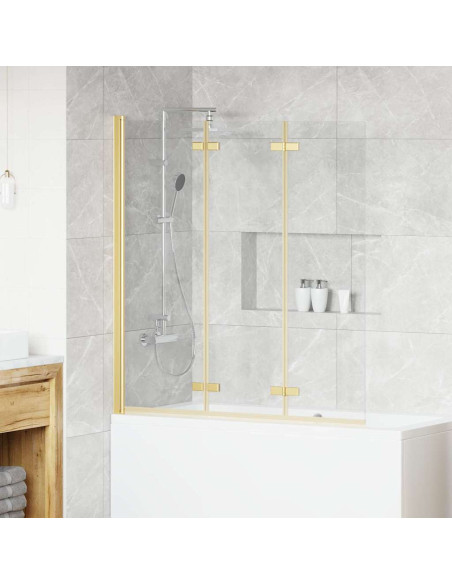 Involucro Doccia Oro 130 x 138 cm Vetro ESG e Alluminio