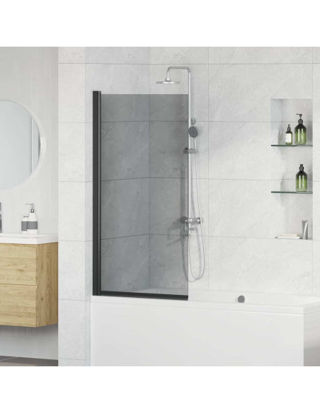 Schermo per Bagno e Doccia Nero 68 x 130 cm Vetro Temperato